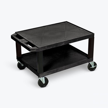 Picture of 16"H AV Cart - Two Shelves - Black Legs