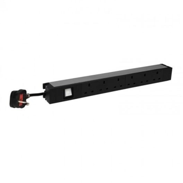 Picture of 19 Inch PDU LCS#179; - 1 U - 6 Outlets X 2P+E - British Standard - 1 Luminous Switch
