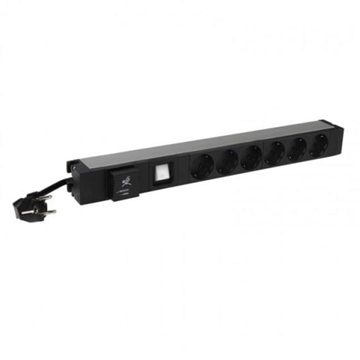 Picture of 19 Inch PDU LCS#179; - 1 U - 6 Outlets X 2P+E - German Standard - With SPD
