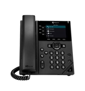 Picture of VVX 350 6-line Desktop Business IP Phone with dual 10/100/1000 Ethernet ports. PoE only. Ships without power supply. 3 year partner premier service is included For China.
