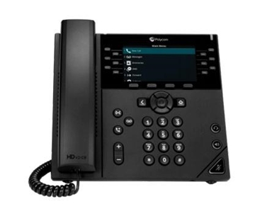 Picture of VVX 450 12-line Desktop Business IP Phone with dual 10/100/1000 Ethernet ports. PoE only. Ships without power supply. 3 year partner premier service is included For China.
