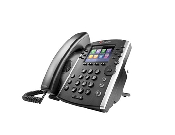 Picture of VVX 401 12-line Desktop Phone with HD Voice. Compatible Partner platForms: 20. POE. Ships without power supply.