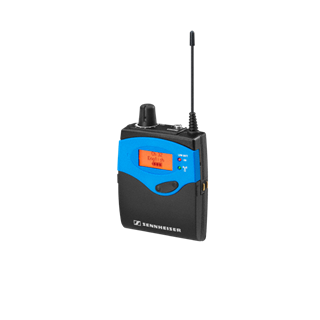 Picture of EK 1039-GW - TourGuide bodypack receiver, analog, 32-channel, 3.5mm jack, blue faceplate, includes battery BA 2015, frequency range: GW (558 - 626 MHz)