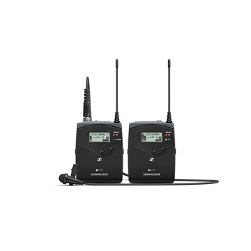 Picture of ew 112P G4-A - Portable lavalier set. Includes (1) SK 100 G4 bodypack, (1) ME 2-II lavalier microphone , (1) EK 100 G4 portable receiver, (1) 1/8" output cable, (1) XLR unbalanced output cable  (1) camera mount, frequency range: A (516 - 558 MHz)