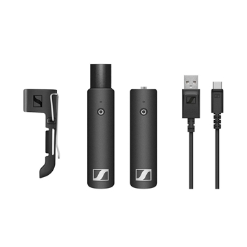 Picture of XSW-D PRESENTATION BASE SET - Presentation base set with (1) XSW-D MINI JACK TX (3.5mm), (1) XSW-D XLR MALE RX, (1) beltpack clip  (1) USB charging cable