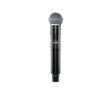 Picture of Handheld Wireless Microphone Transmitter with Beta 58A Supercardioid Dynamic Vocal Wireless Microphone Capsule
