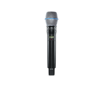 Picture of Handheld Wireless Microphone Transmitter with Beta 87A Supercardioid Condenser Vocal Wireless Microphone Capsule