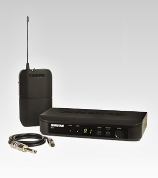 Picture of Guitar Wireless System with (1) BLX4 Wireless Receiver, (1) BLX1 Bodypack Transmitter, and (1) WA302 Instrument Cable, 518 to 542MHz Frequency Range