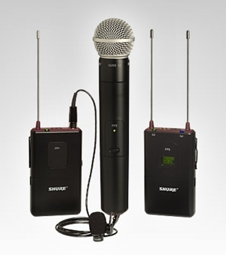 Picture of Combo Wireless System, Includes FP1 and FP2/SM58 Transmitters, FP5 Receiver and WL83 Microphone, 494 to 518MHz Frequency Range