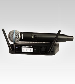 Picture of Vocal System with GLXD4 Wireless Receiver, GLXD2 Handheld Transmitter, BETA 58 Microphone, 2400 to 2483.5MHz ISM Frequency Range