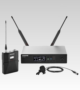 Picture of Lavalier Wireless Microphone System with WL183 Microphone, QLXD4 Receiver, QLXD1 Bodypack Transmitter