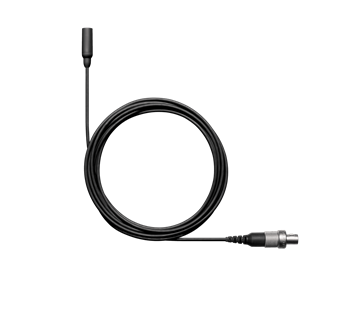 Picture of TwinPlex Subminiature Omnidirectional Lavalier Microphone, Low Sensitivity, Tailored Response, 1.6 mm Cable with XLR Preamp, Black with Accessories