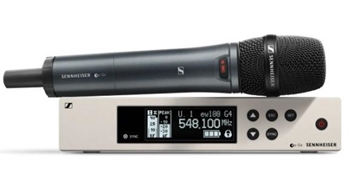 Picture of Wireless vocal set. Includes (1) SKM 100 G4-S handheld microphone with mute switch, (1) e 845 mic capsule (supercardioid dynamic), (1) EM 100 G4 rackmount receiver, (1) GA3 rack kit, (1) RJ10 linking cable and (1) mic clip, frequency range:A1 (470 - 516 M