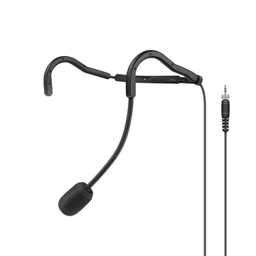 Picture of Sweat-resistant Fitness Headset (Supercardioid) with Adjustable Neckband and Flexible Microphone Boom Arm. Includes (1) HT 747 Windscreen, Black