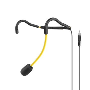 Picture of Sweat-resistant Fitness Headset (Supercardioid) with Adjustable Neckband and Flexible Microphone Boom Arm. Includes (1) HT 747 Windscreen, Yellow