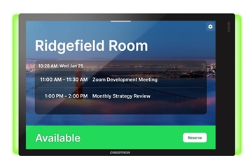Picture of 7" Room Scheduling Touch Screen for Zoom Rooms® Software, Black Smooth, includes one TSW-770-LB-B-S light bar and one TSW-770/1070-MSMK-ANG-B-S multisurface mount kit